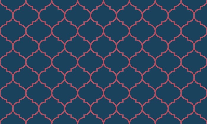 700x420 Seamless Dark Blue And Burgundy Wide Moroccan Pattern Vector Wall