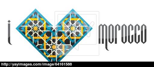 512x223 I Love Morocco. Vector Iluustration. Vector