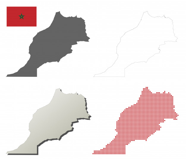626x536 Morocco Vector Outline Map Set Vector Premium Download