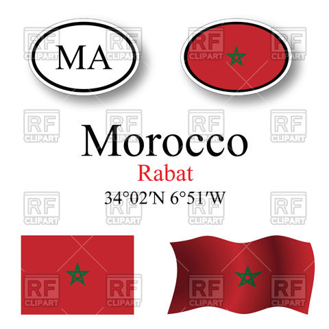 480x480 Oval Label With Flag Of Morocco Vector Image Vector Artwork Of