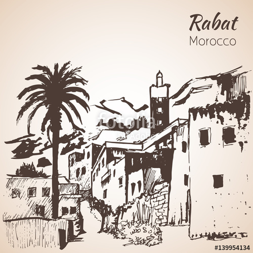 500x500 Rabat City. Morocco. Sketch. Stock Image And Royalty Free Vector