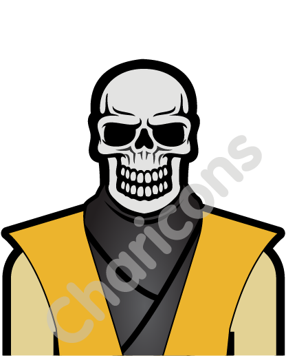 416x517 Mortal Kombat 1 Scorpion Skull By Geekeboy