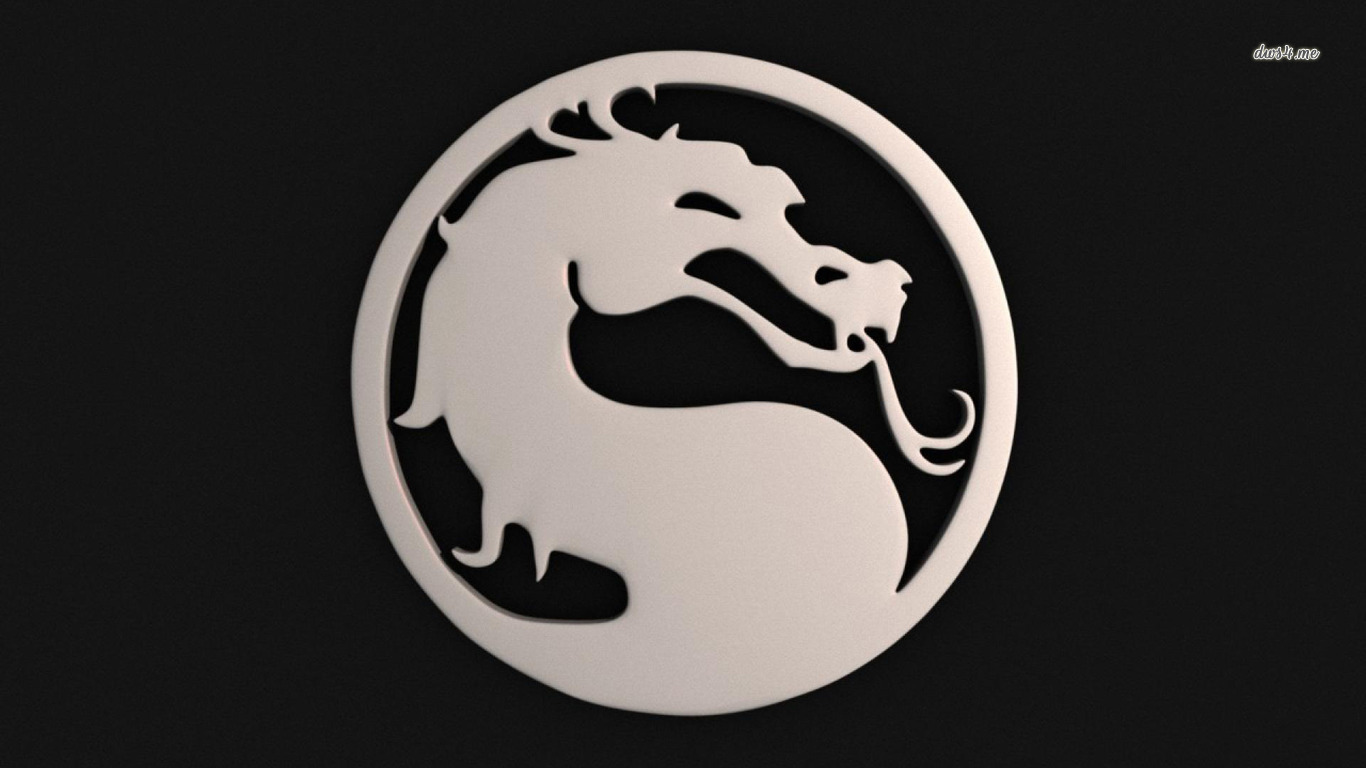 1366x768 Mortal Kombat Dragon Logo Wallpaper