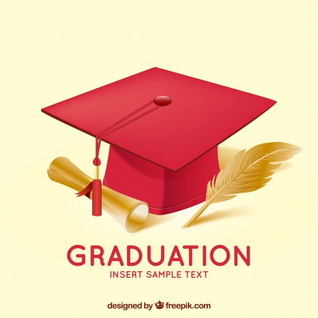 626x626 Graduation Background With Mortarboard Vector Free Download