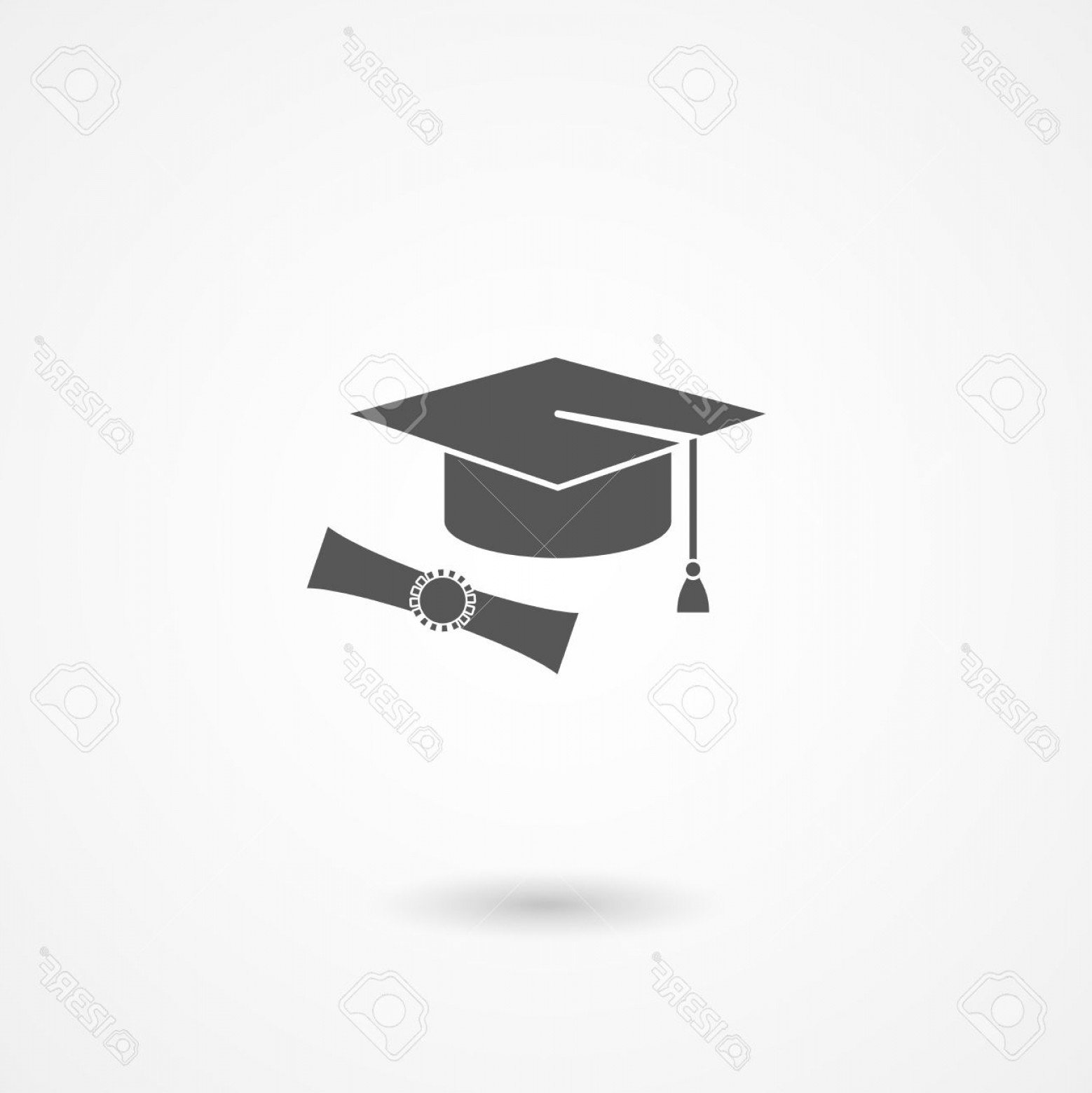 1558x1560 Photostock Vector Vector Icon Of Mortarboard Or Graduation Cap And