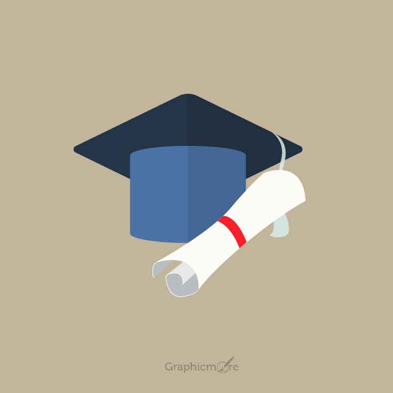 800x800 University Student Cap Mortar Board And Diploma Free Vector Download