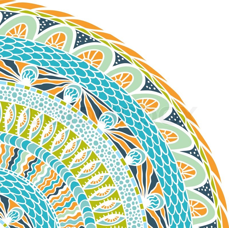 800x797 Colorful Ethnicity Round Ornament, Mosaic Vector Background