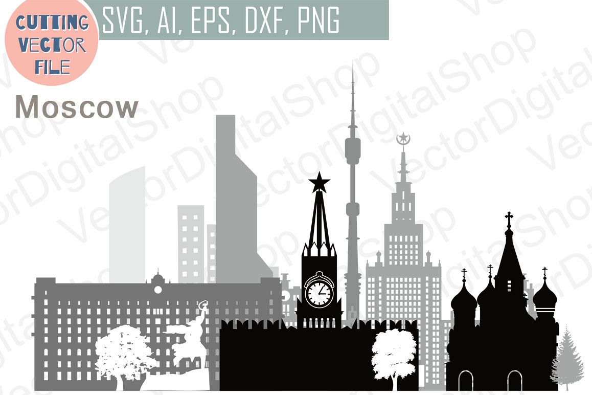 1158x772 Moscow Vector, Russia City Skyline Svg, Jpg, Png, Dwg, Cdr, Eps, Ai