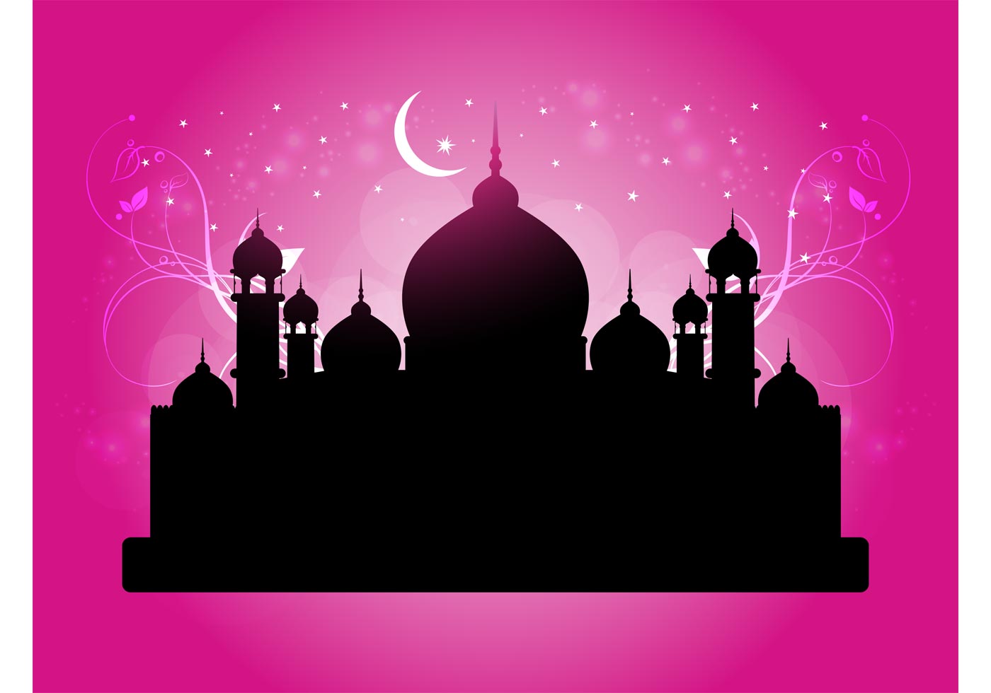 1400x980 Mosque Silhouette Free Vector Art