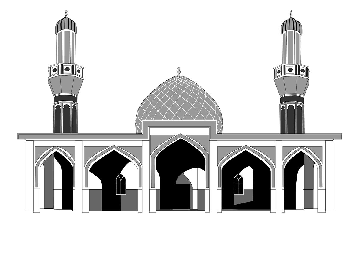 1200x909 Vector Art Of Mosque In Iraq On Behance Mosque