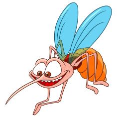 235x235 Cute Cartoon Mosquito Vector Art Illustration Playeras