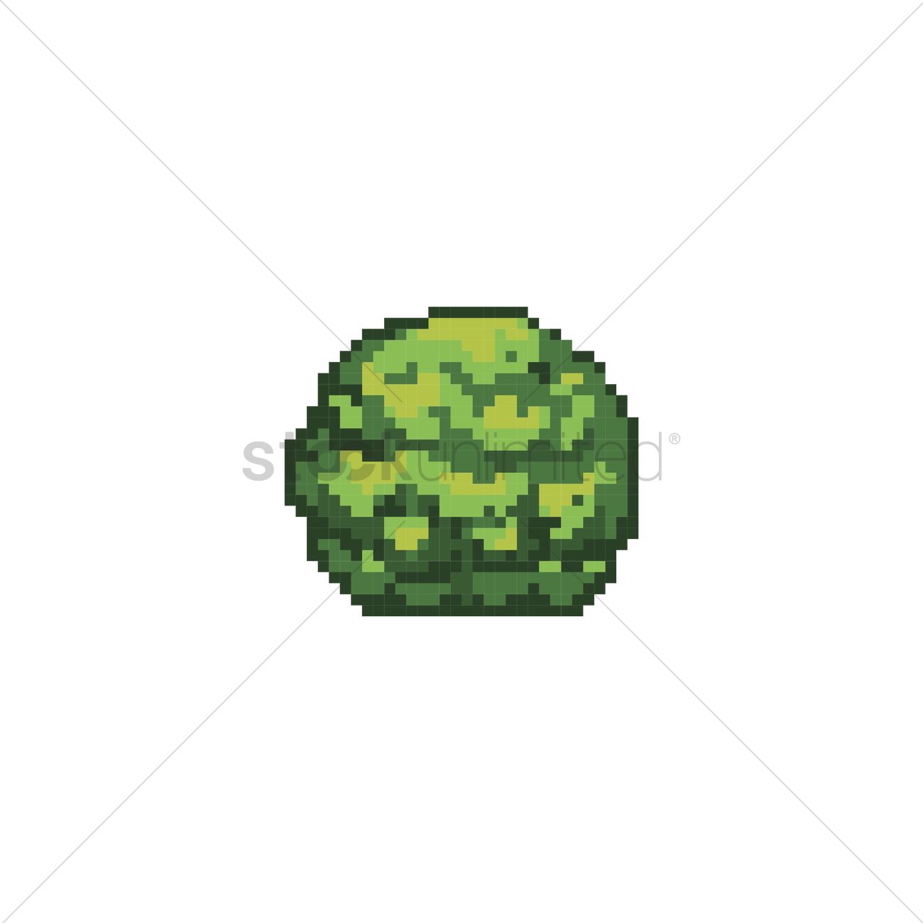 1300x1300 Pixelated Moss Plant Vector Image