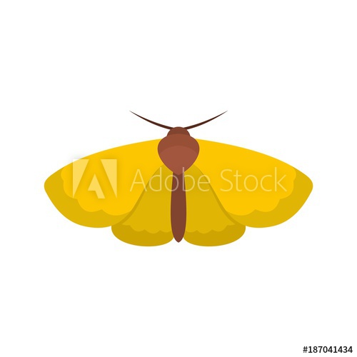 500x500 Moth Icon. Flat Illustration Of Moth Vector Icon Isolated On White