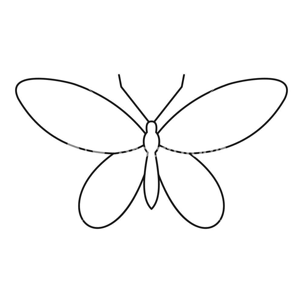 1000x1000 Moth Icon. Outline Illustration Of Moth Vector Icon For Web