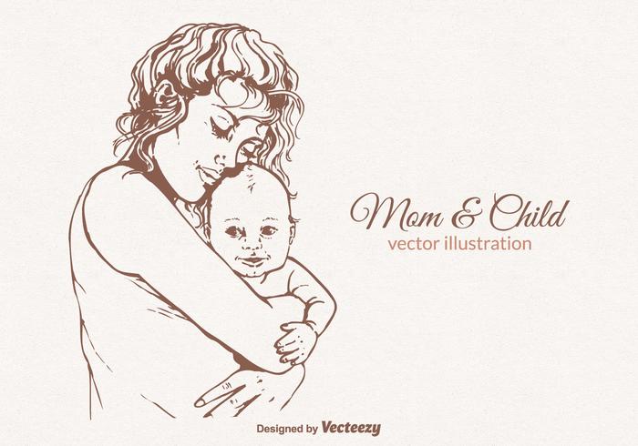 700x490 Mom And Child Vector Illustration