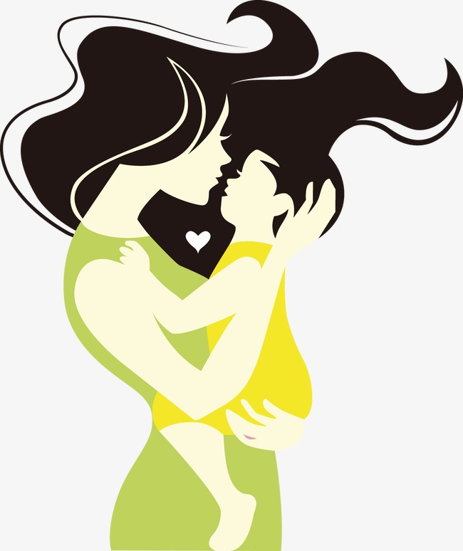 650x774 Mother And Daughter Painted Cartoon Pattern, Cartoon Vector