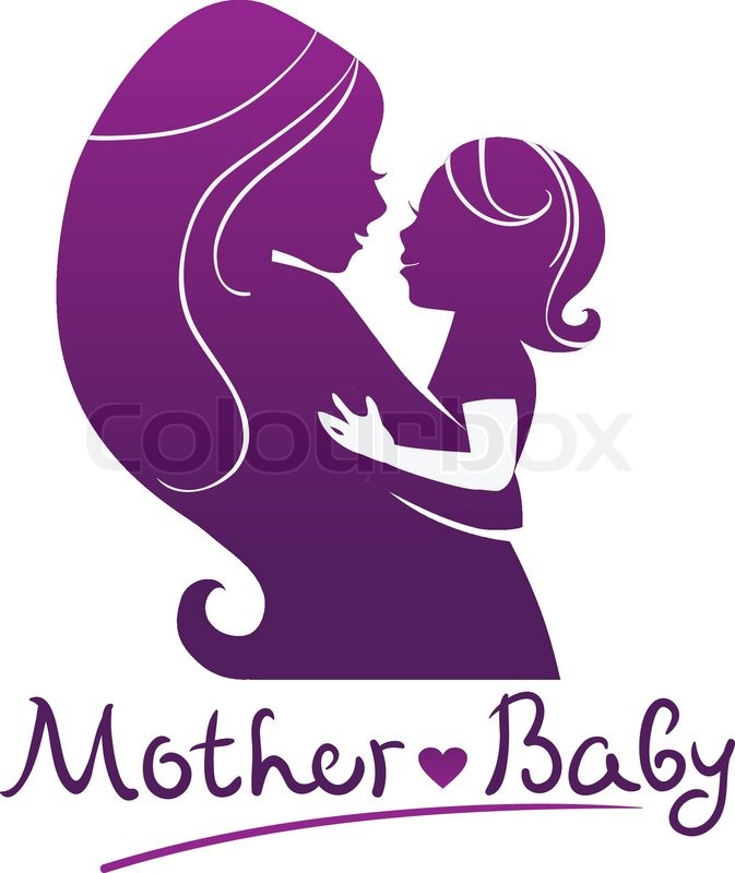 673x800 Mother And Baby Silhouettes Stock Vector Colourbox