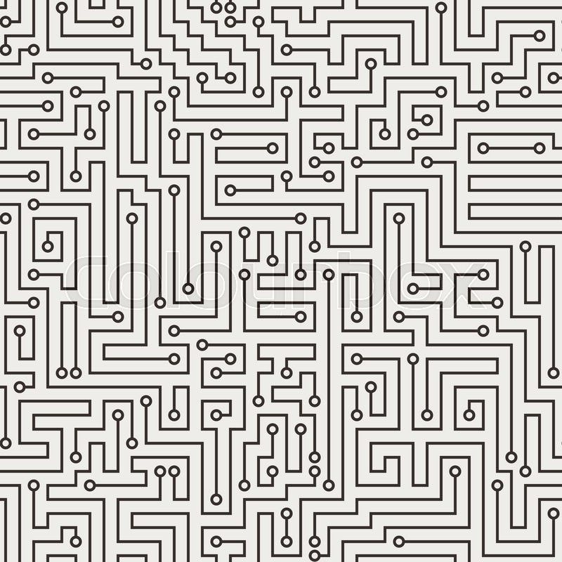 800x800 Vector Seamless Pattern In The Form Of A Labyrinth Or A Computer