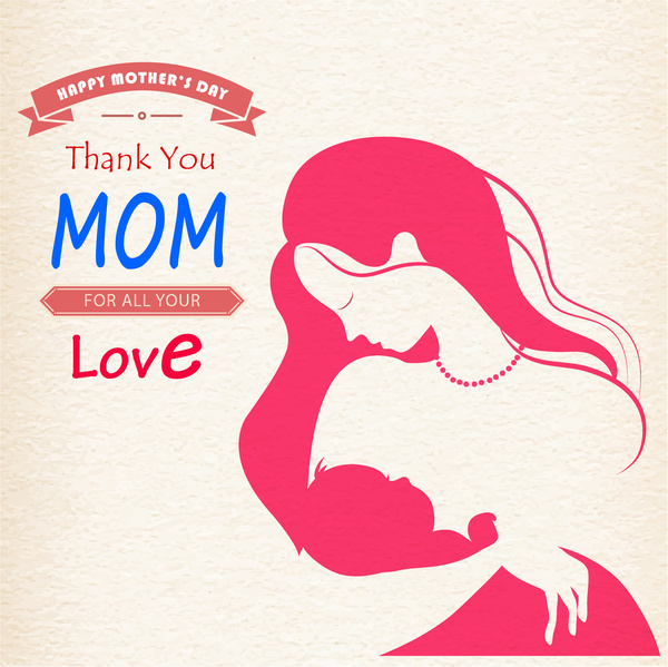 600x599 Mom Hold Baby Happy Mother Day Free Vector In Adobe Illustrator Ai