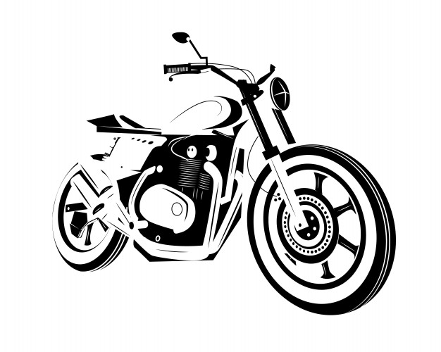 626x500 Moto Bike Icon. Cafe Racer. Vector Premium Download