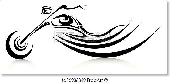 561x273 Free Art Print Of Vector Silhouette Of Classic Motorcycle. Moto