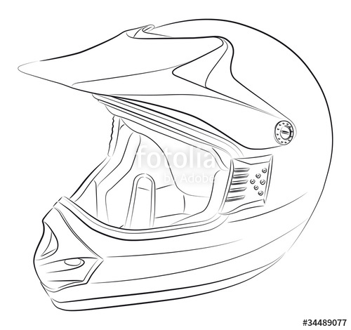 500x470 Standart Motocross Helmet Vector Drawing Stock Image And Royalty