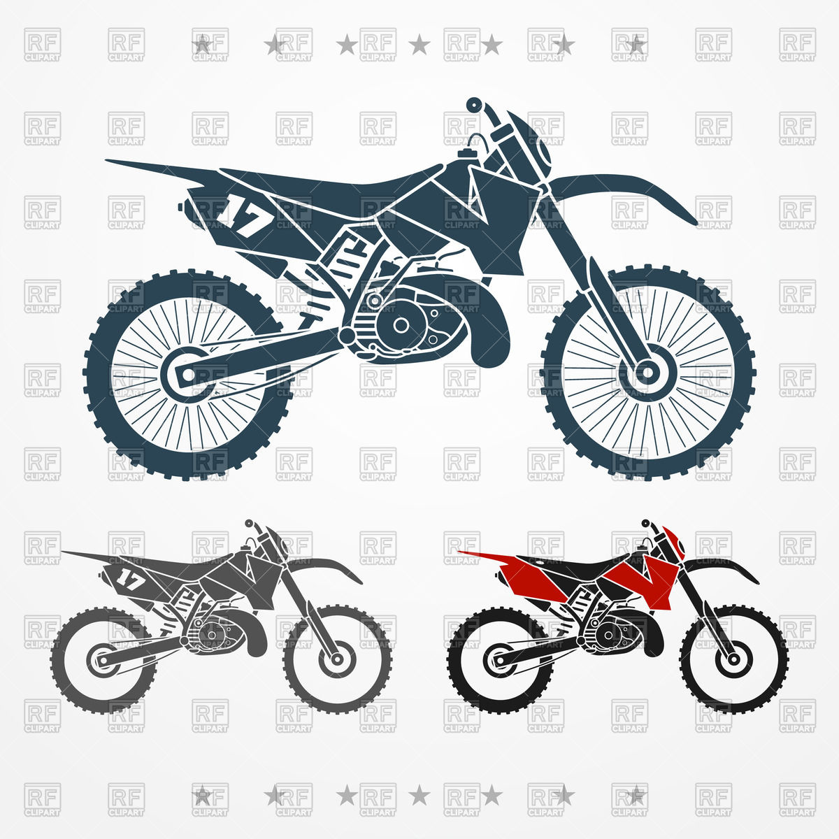 1200x1200 Motocross Motorcycles, Side View Vector Image Vector Artwork Of