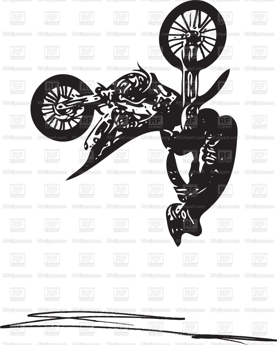 962x1200 Silhouette Of Extreme Motocross Racer By Motorcycle On White
