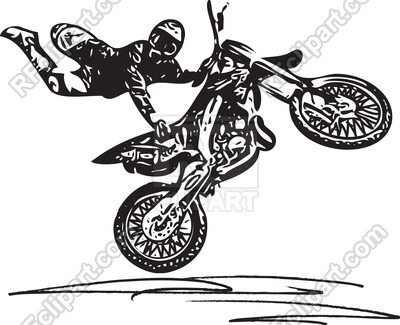 400x325 Extreme Motocross Racer By Motorcycle Vector Image Vector