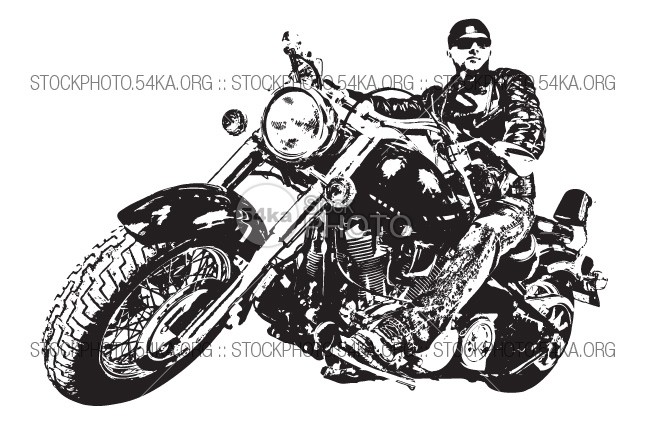 647x431 Bikerman Man On A Motorcycle Vector Graphics