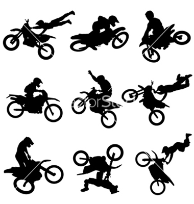 380x400 Motocross Silhouettes Vector Art Download Race Vectors 111137
