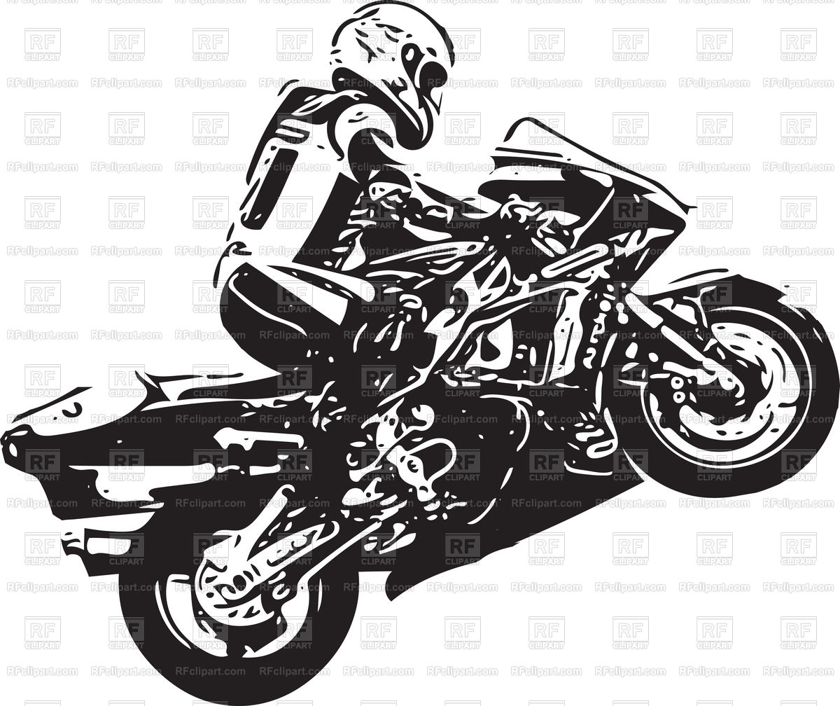 1200x1008 Extreme Motocross Racer By Motorcycle Black Sketch Vector Image