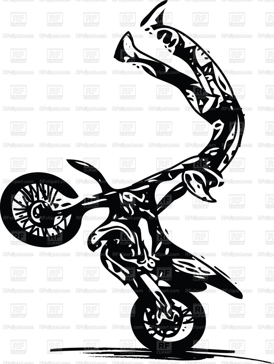903x1200 Extreme Motocross Racer By Motorcycle Black Sketch On White