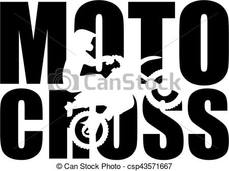 450x337 Motocross Word With Silhouette Cutout Clip Art Vector