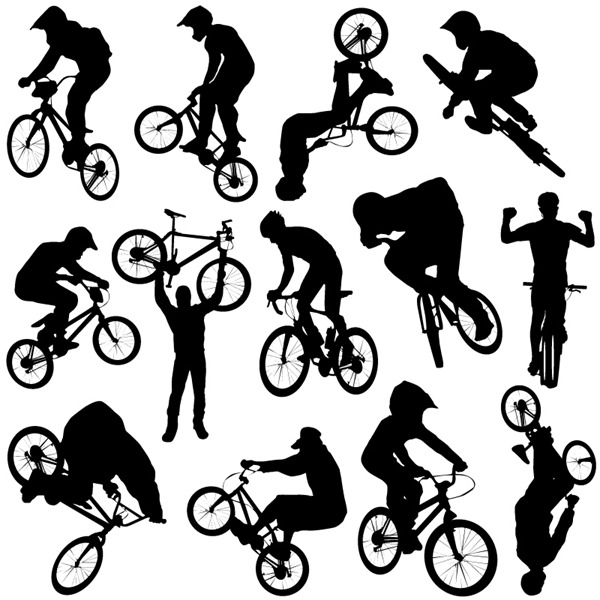 600x600 Bicycle Motocross Sports Silhouettes Vector Graphics My Free