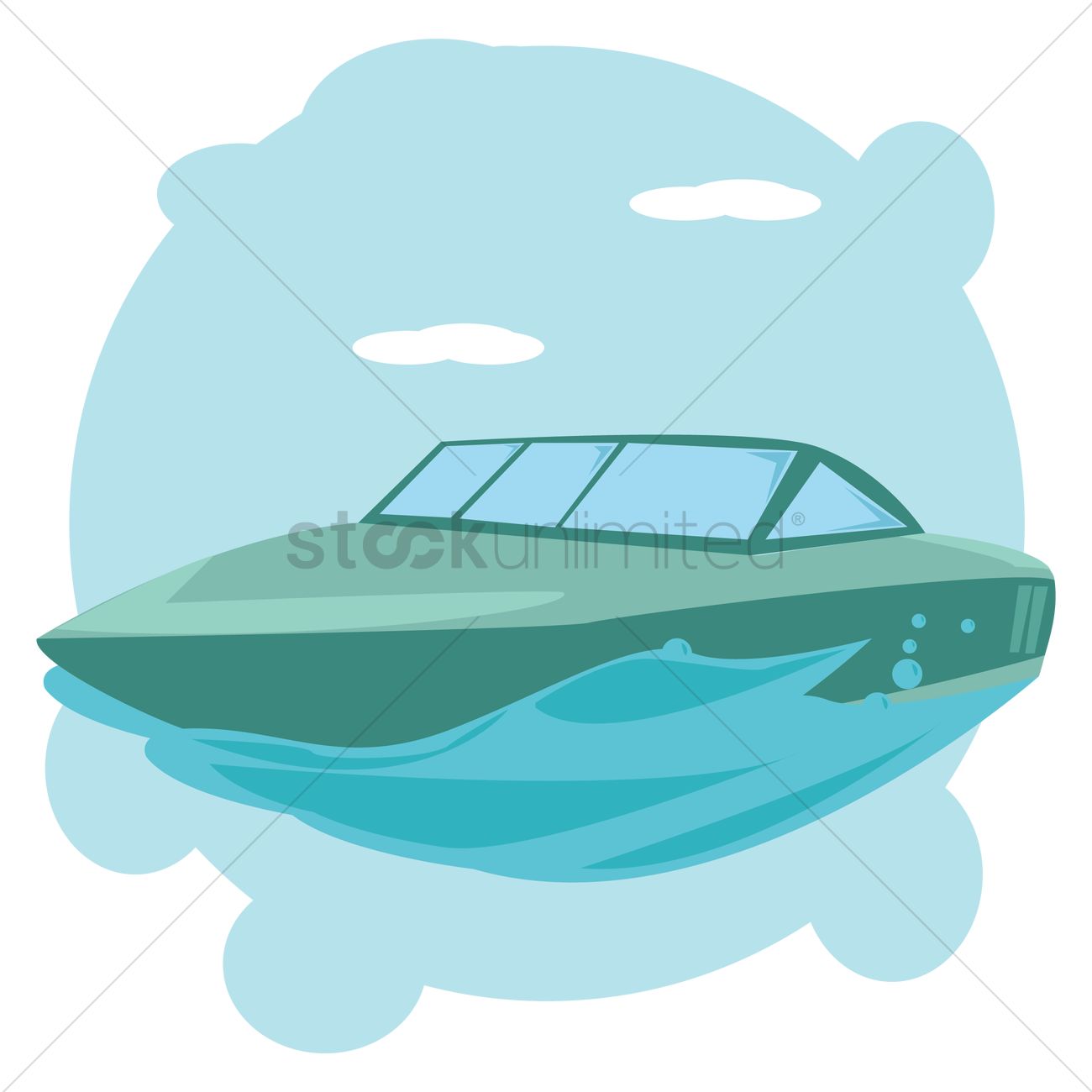 1300x1300 Motor Boat Vector Image
