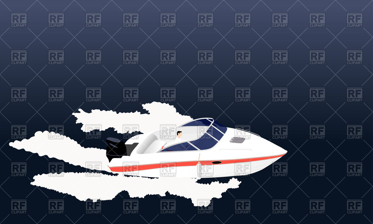 1200x720 Speed Motor Boat With Ripples Vector Image Vector Artwork Of