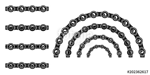 500x250 Monochrome Set Different Type Of Metal Motorcycle Chains In