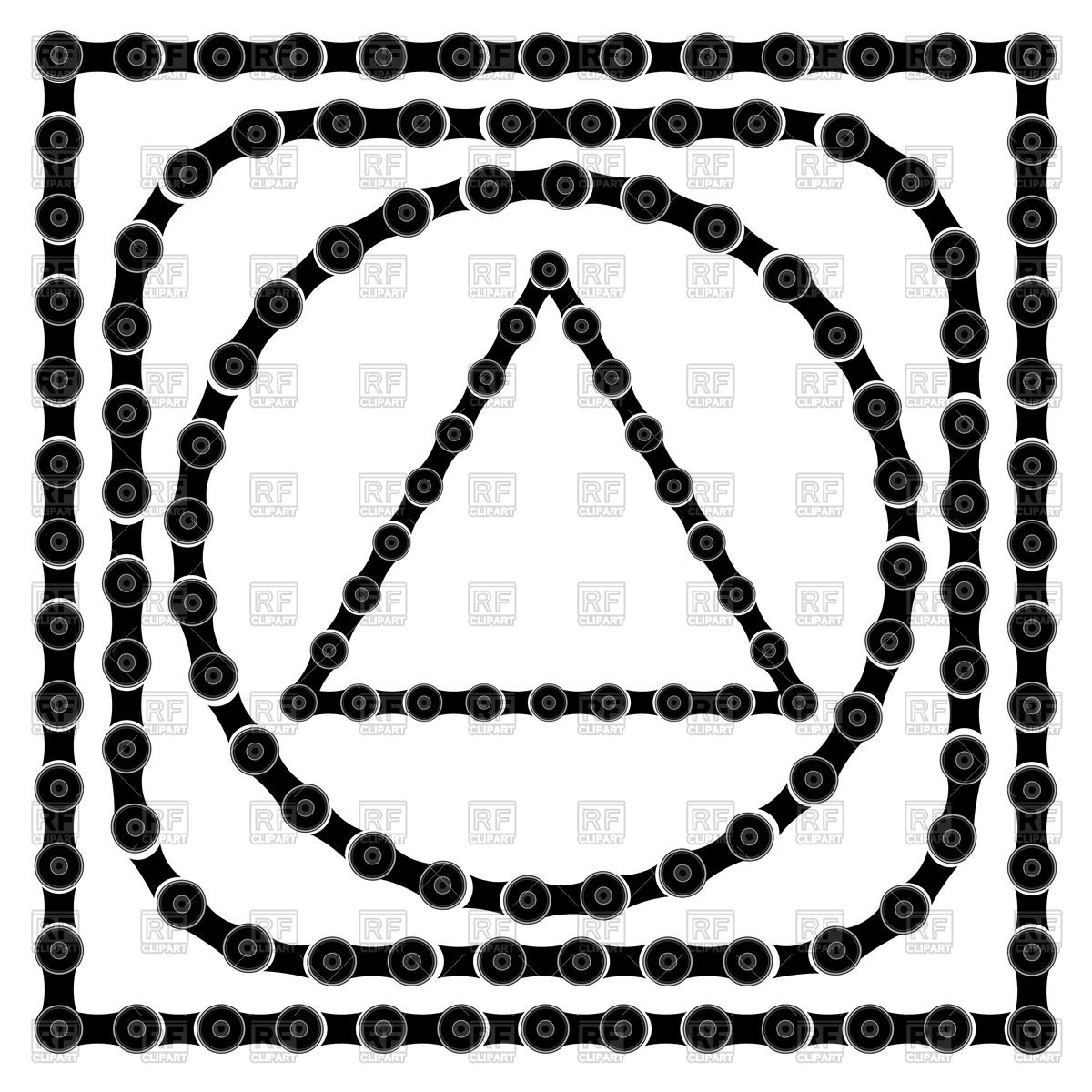 1200x1200 Set Of Bike Chain Frames Vector Image Vector Artwork Of Borders