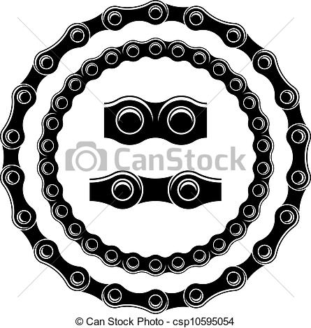 445x470 Vector Bicycle Chain Seamless Silhouettes.