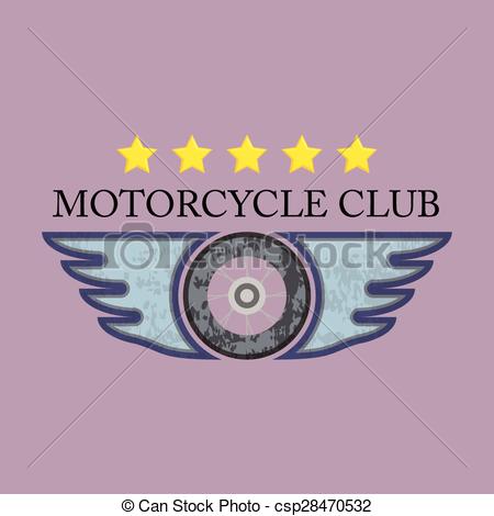 450x470 Retro Motorcycle Club Logo Vector. Vector Eps10. Retro Motorcycle