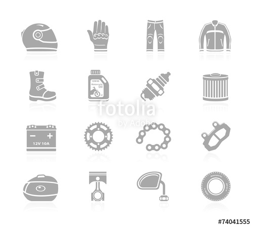 500x448 Motorcycle Parts And Accessories Icons Stock Image And Royalty