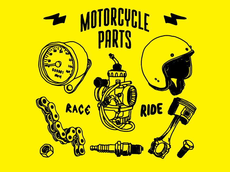 800x600 Motorcycle Parts Drawing Vector By Abdilah