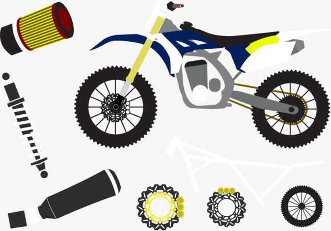 650x455 Vector Motorcycle Parts, Motorcycle Parts, Yellow, Blue Png And