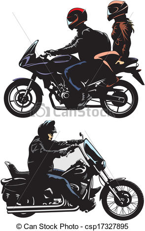 294x470 Man And Couple Riding Bike. People Ride Motorcycles