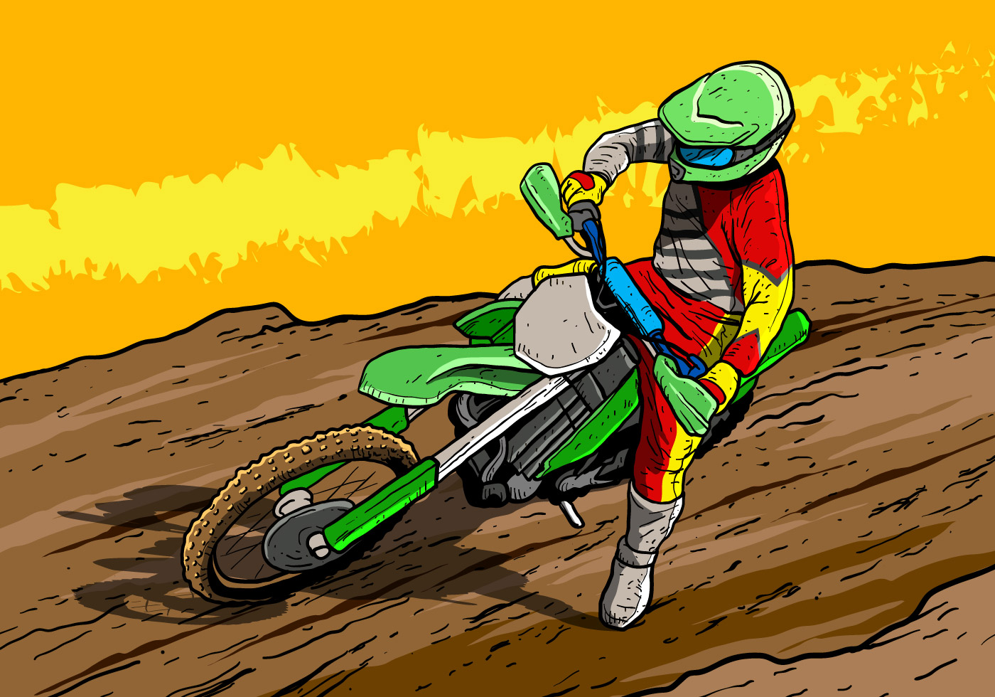 1400x980 Motorcycle Rider Free Vector Art
