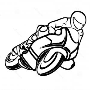 300x300 Photostock Vector Motorbike And Rider Black And White Vector