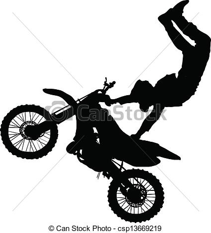 425x470 Silhouette Of Motorcycle Rider Performing Trick.
