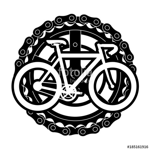500x500 Racing Bicycle With Chain And Sprocket Vector Illustration Design
