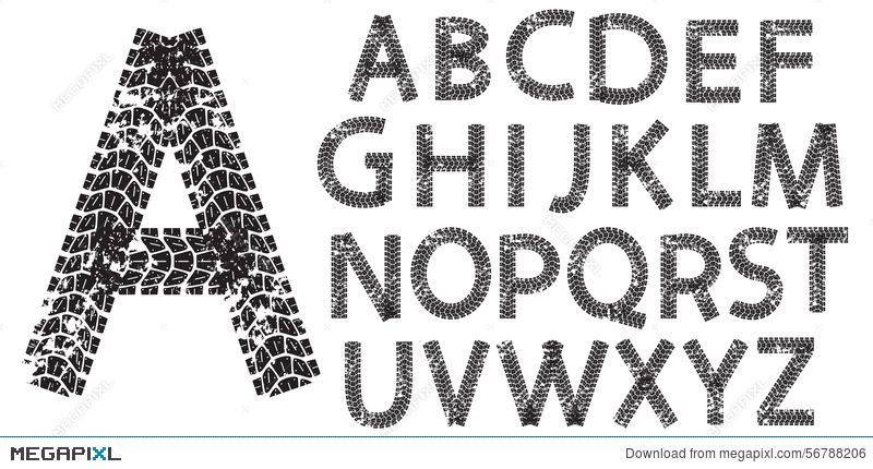 800x430 Vector Alphabet Letters Made From Motorcycle Tire Tracks Logo